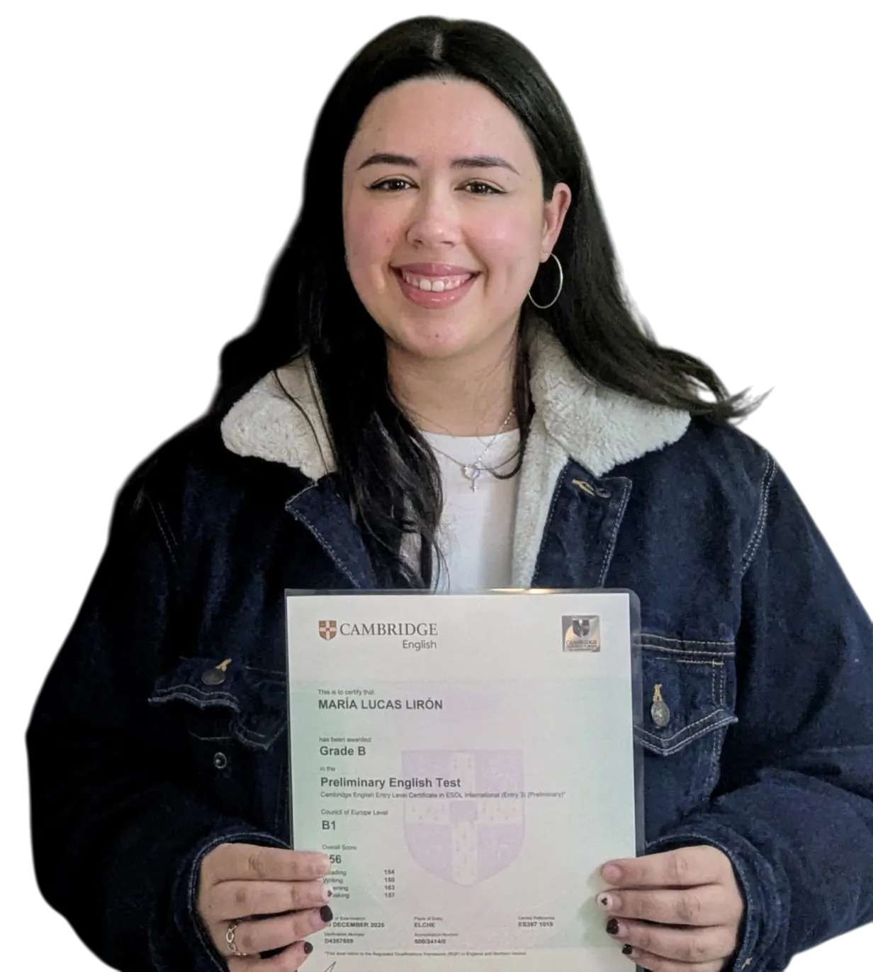 María Lucas, alumna certificada de Cambridge B1 con Walken School