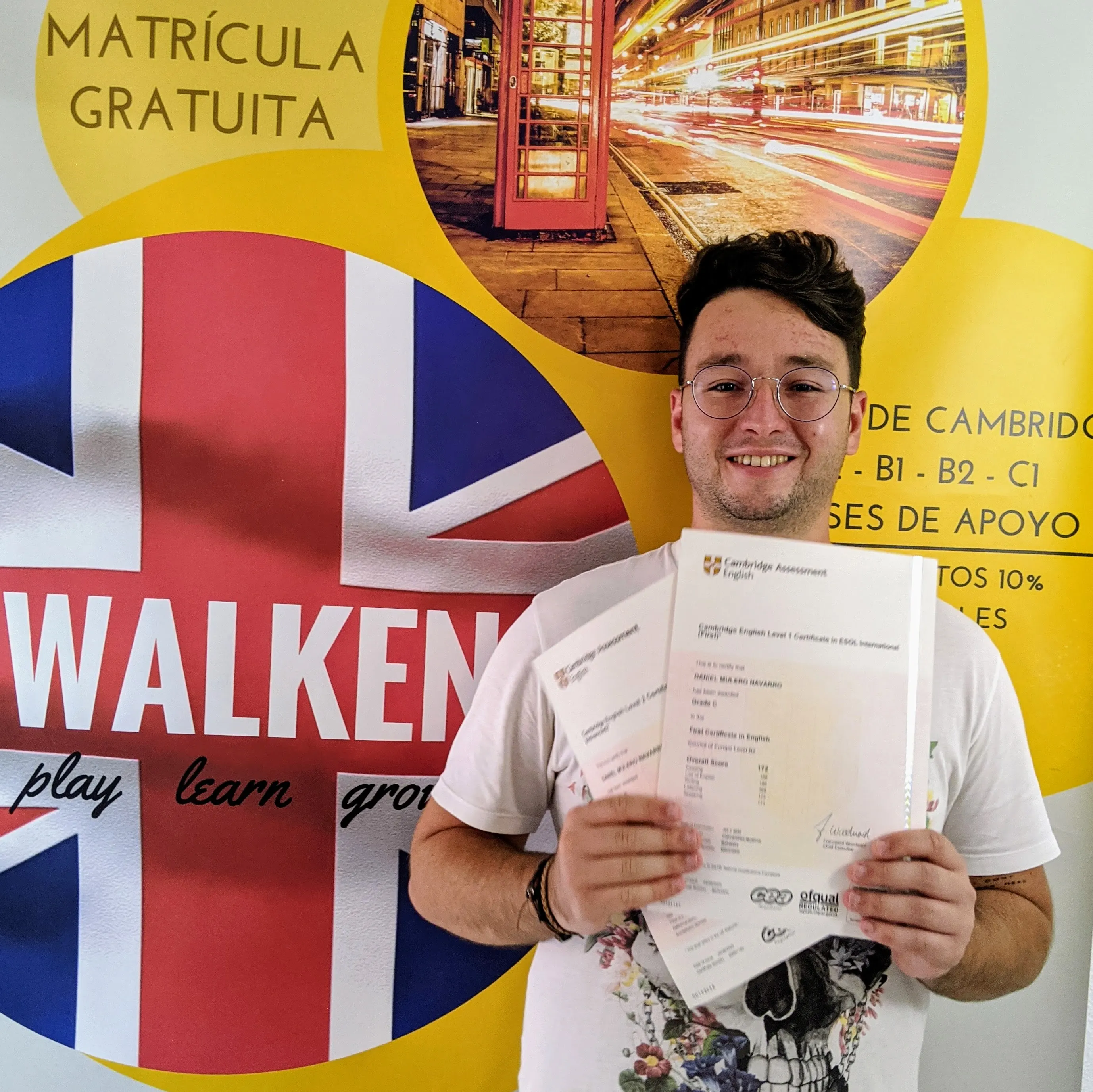 Dani, alumno certificado Cambridge B2 y C1